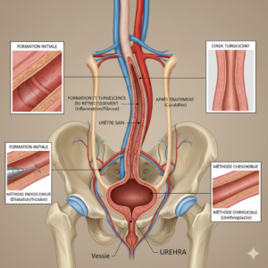 Formation turgescence et curabilite des retrecissements de l'urètre
